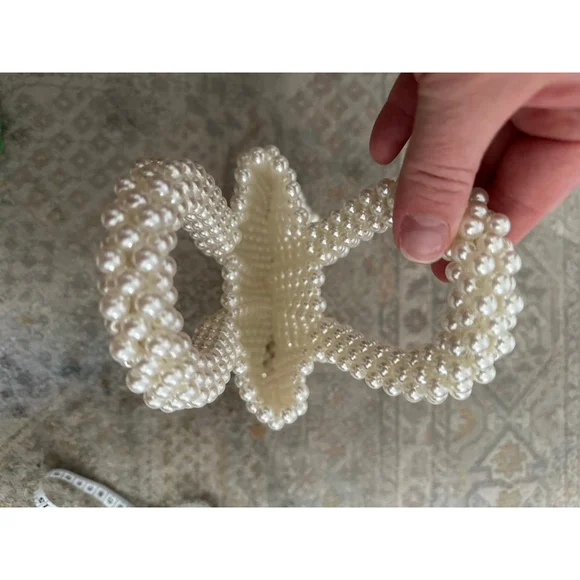 Women's Unbranded White Pearl Beaded Mini Bag One Size - Picture 2 of 5